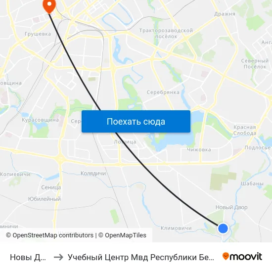 Новы Двор to Учебный Центр Мвд Республики Беларусь map