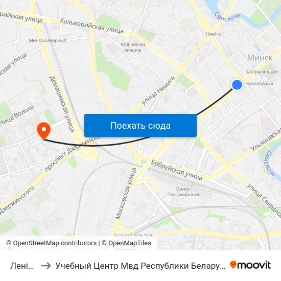 Леніна to Учебный Центр Мвд Республики Беларусь map