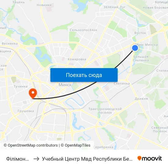 Філімонава to Учебный Центр Мвд Республики Беларусь map