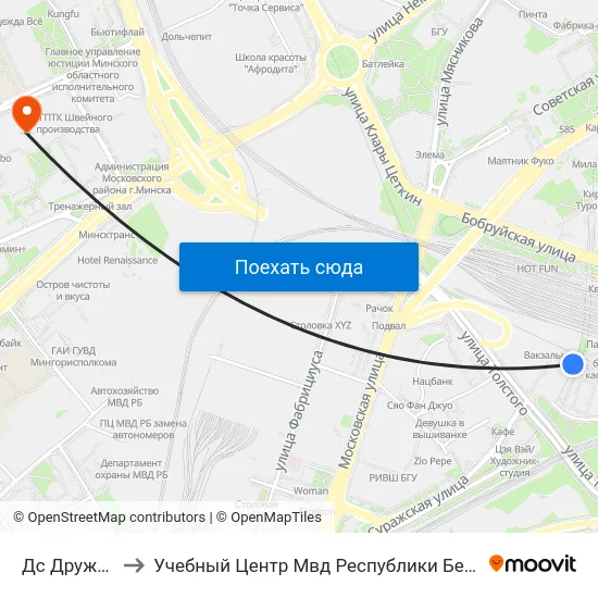 Дс Дружная to Учебный Центр Мвд Республики Беларусь map