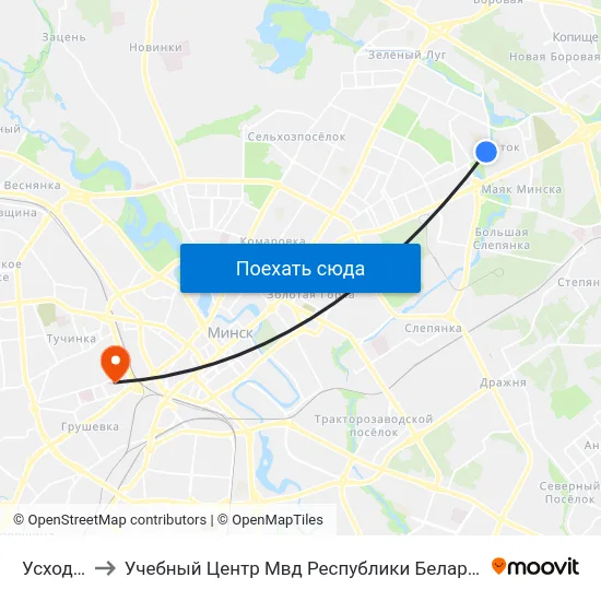 Усход-2 to Учебный Центр Мвд Республики Беларусь map