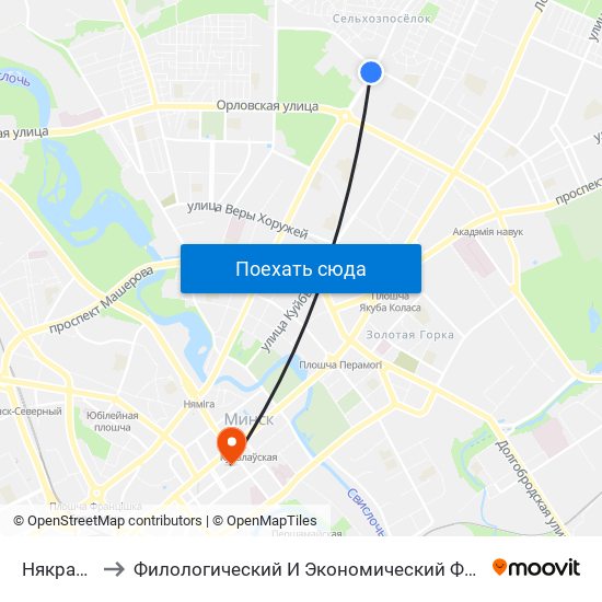 Някрасава to Филологический И Экономический Факультеты Бгу map