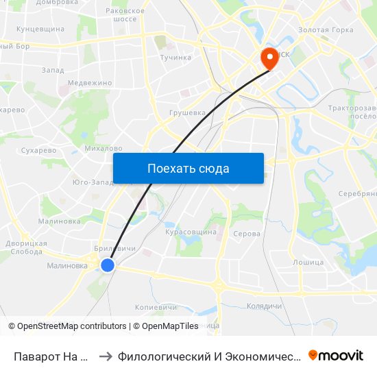 Паварот На Філіял Бду to Филологический И Экономический Факультеты Бгу map