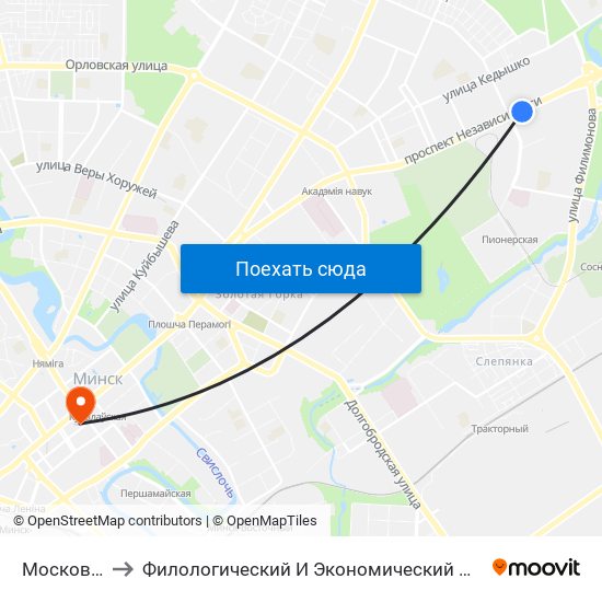 Московская to Филологический И Экономический Факультеты Бгу map