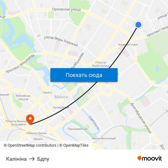 Калініна to Бдпу map