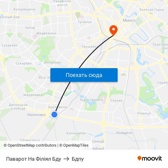 Паварот На Філіял Бду to Бдпу map