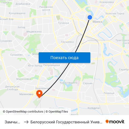 Замчышча to Белорусский Государственный Университет map