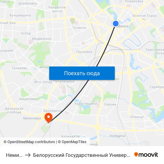 Немига to Белорусский Государственный Университет map