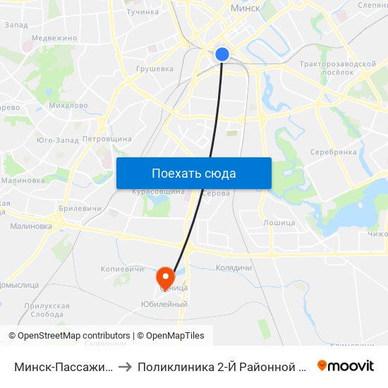 Минск-Пассажирский to Поликлиника 2-Й Районной Больницы map