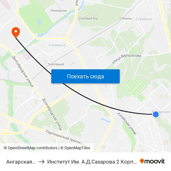 Ангарская-3 to Институт Им. А.Д.Сахарова 2 Корпус map