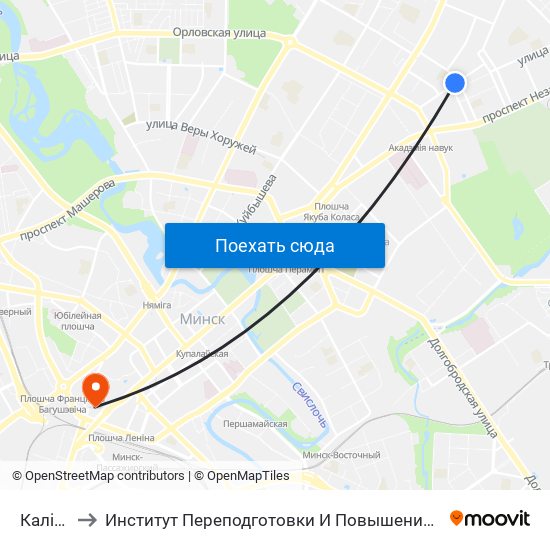 Калініна to Институт Переподготовки И Повышения Квалификации map