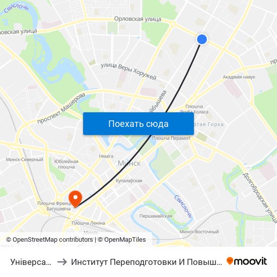 Універсам Рыга to Институт Переподготовки И Повышения Квалификации map