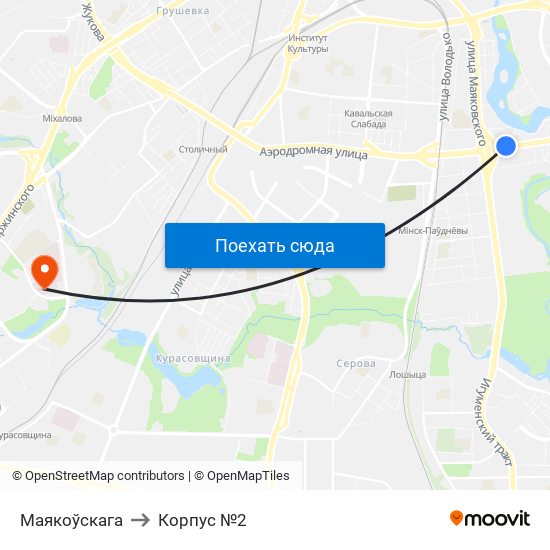 Маякоўскага to Корпус №2 map