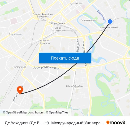 Дс Усходняя (Дс Восточная) to Международный Университет ""Митсо"" map
