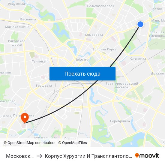 Московская to Корпус Хурургии И Трансплантологии map