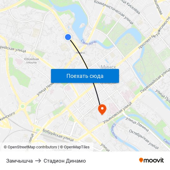Замчышча to Стадион Динамо map