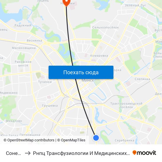 Сонечная to Рнпц Трансфузиологии И Медицинских Биотехнологий map