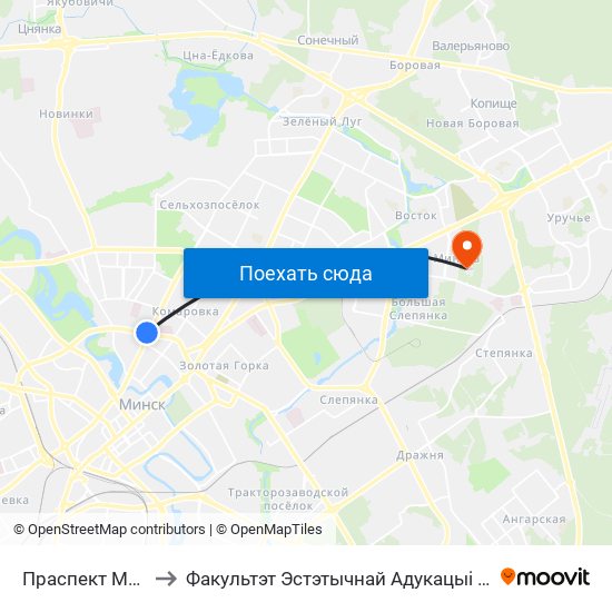 Праспект Машэрава to Факультэт Эстэтычнай Адукацыі Бдпу Імя М. Танка map