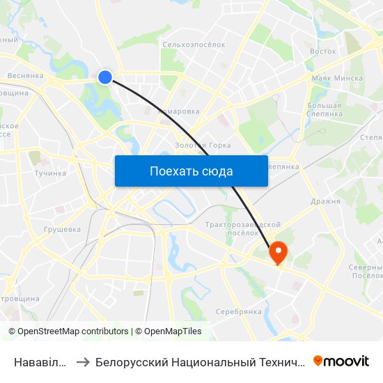 Нававіленская to Белорусский Национальный Технический Университет map