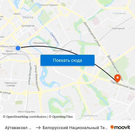 Аўтавакзал Цэнтральны to Белорусский Национальный Технический Университет map