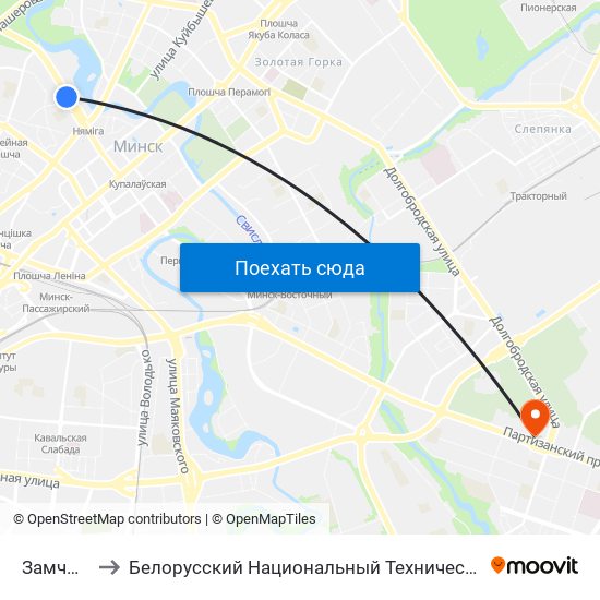 Замчышча to Белорусский Национальный Технический Университет map