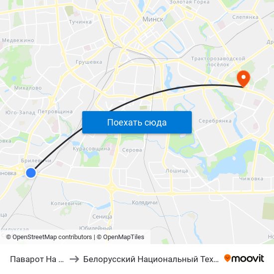 Паварот На Філіял Бду to Белорусский Национальный Технический Университет map