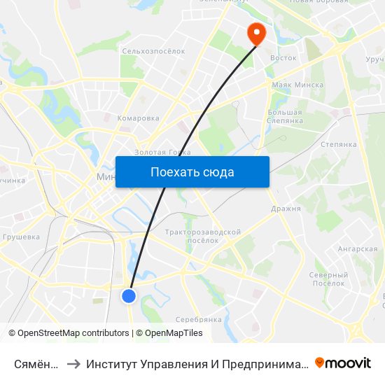 Сямёнава to Институт Управления И Предпринимательства map
