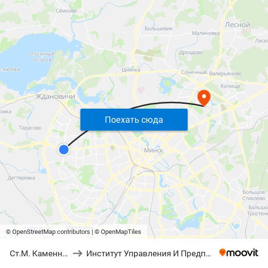 Ст.М. Каменная Горка to Институт Управления И Предпринимательства map