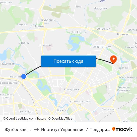 Футбольны Манеж to Институт Управления И Предпринимательства map