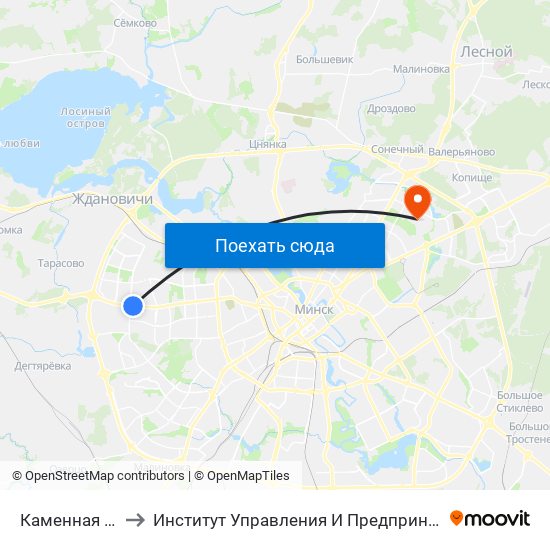 Каменная Горка to Институт Управления И Предпринимательства map