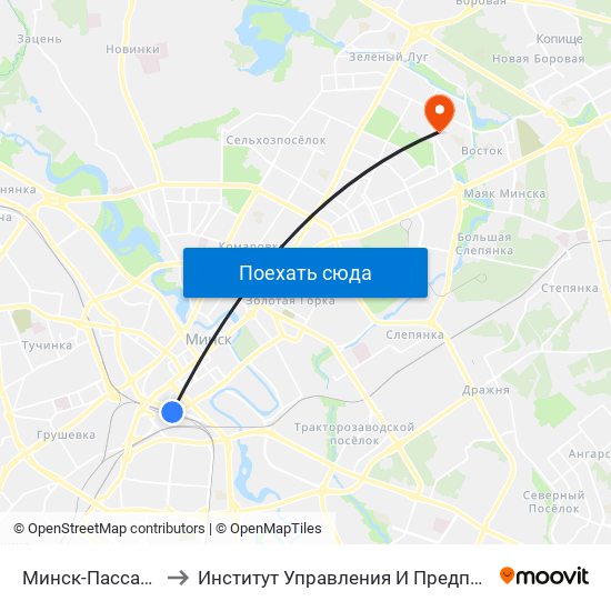 Минск-Пассажирский to Институт Управления И Предпринимательства map