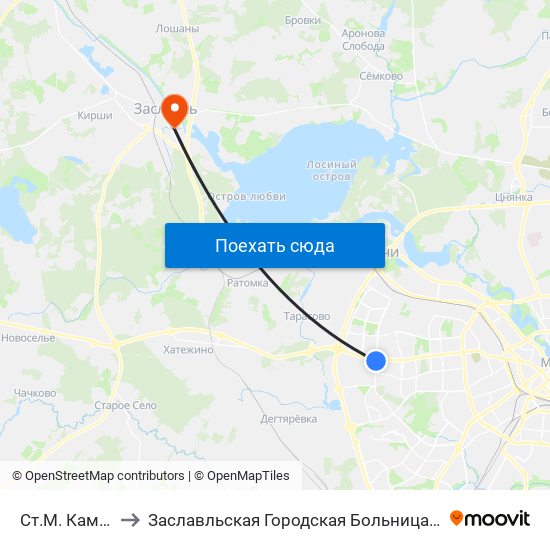 Ст.М. Каменная Горка to Заславльская Городская Больница (Терапевтическое Отделение №2) map