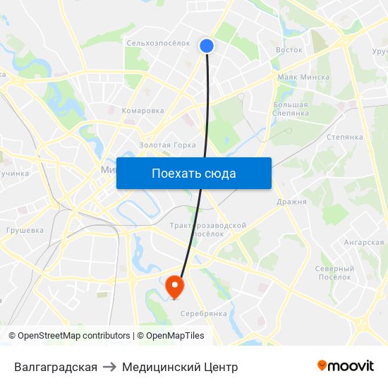 Валгаградская to Медицинский Центр map