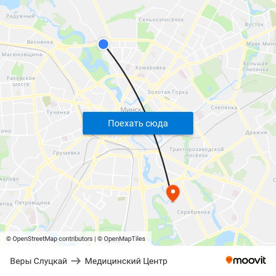 Веры Слуцкай to Медицинский Центр map