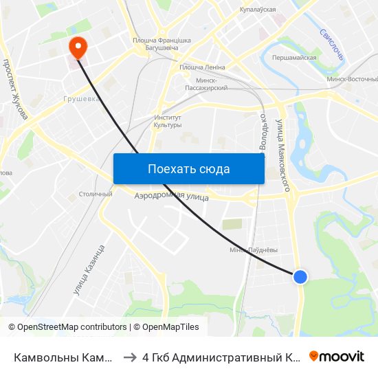 Камвольны Камбінат to 4 Гкб Административный Корпус map