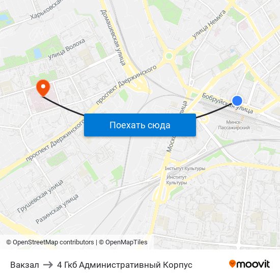 Вакзал to 4 Гкб Административный Корпус map