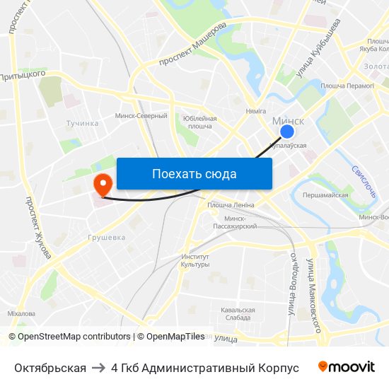 Октябрьская to 4 Гкб Административный Корпус map