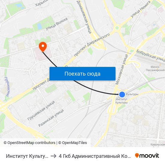 Институт Культуры to 4 Гкб Административный Корпус map