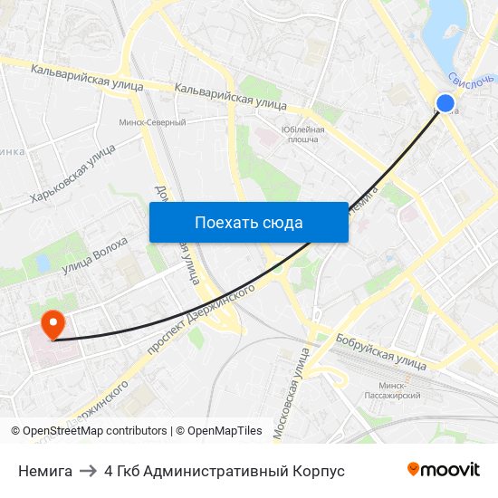 Немига to 4 Гкб Административный Корпус map