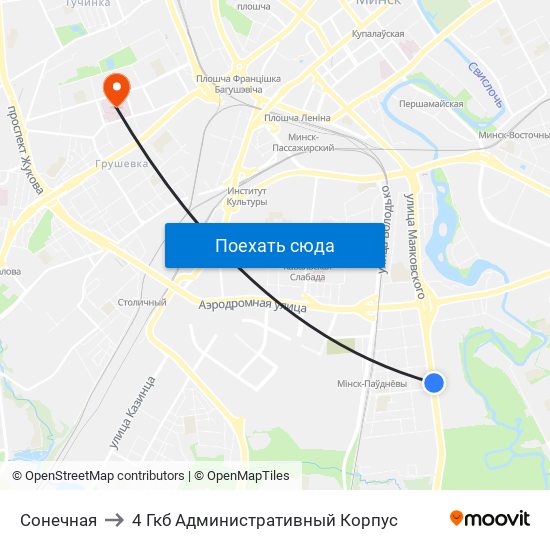 Сонечная to 4 Гкб Административный Корпус map