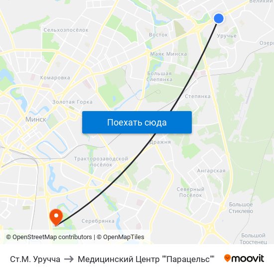 Ст.М. Уручча to Медицинский Центр ""Парацельс"" map