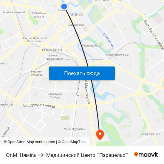 Ст.М. Няміга to Медицинский Центр ""Парацельс"" map