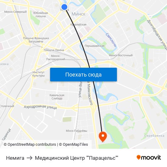Немига to Медицинский Центр ""Парацельс"" map