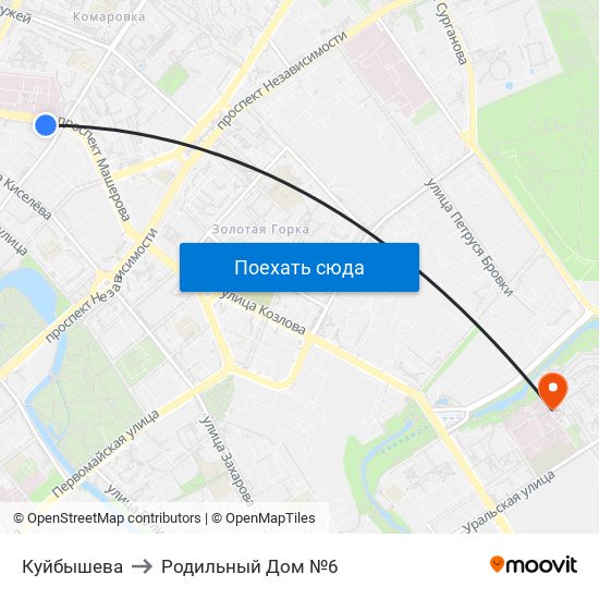 Куйбышева to Родильный Дом №6 map