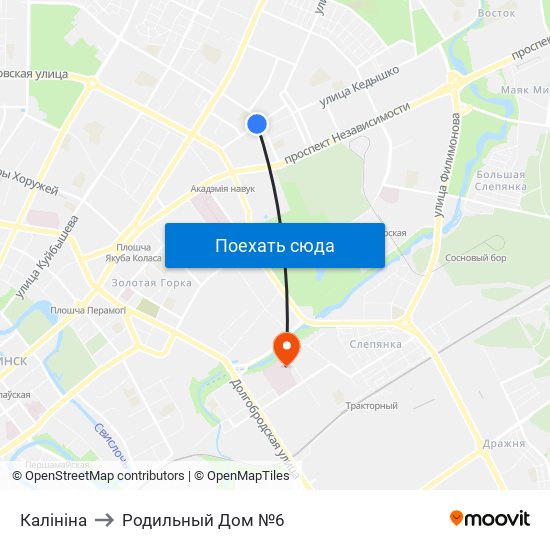 Калініна to Родильный Дом №6 map