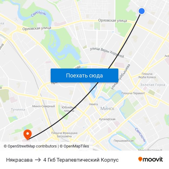 Някрасава to 4 Гкб Терапевтический Корпус map