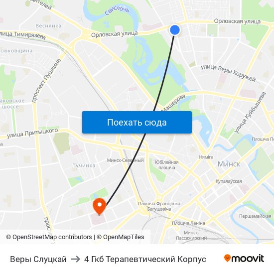 Веры Слуцкай to 4 Гкб Терапевтический Корпус map