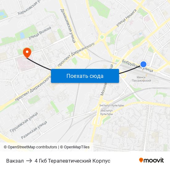 Вакзал to 4 Гкб Терапевтический Корпус map