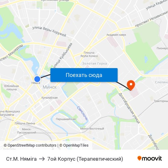 Ст.М. Няміга to 7ой Корпус (Терапевтический) map