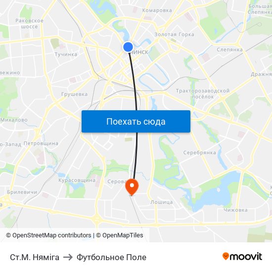 Ст.М. Няміга to Футбольное Поле map